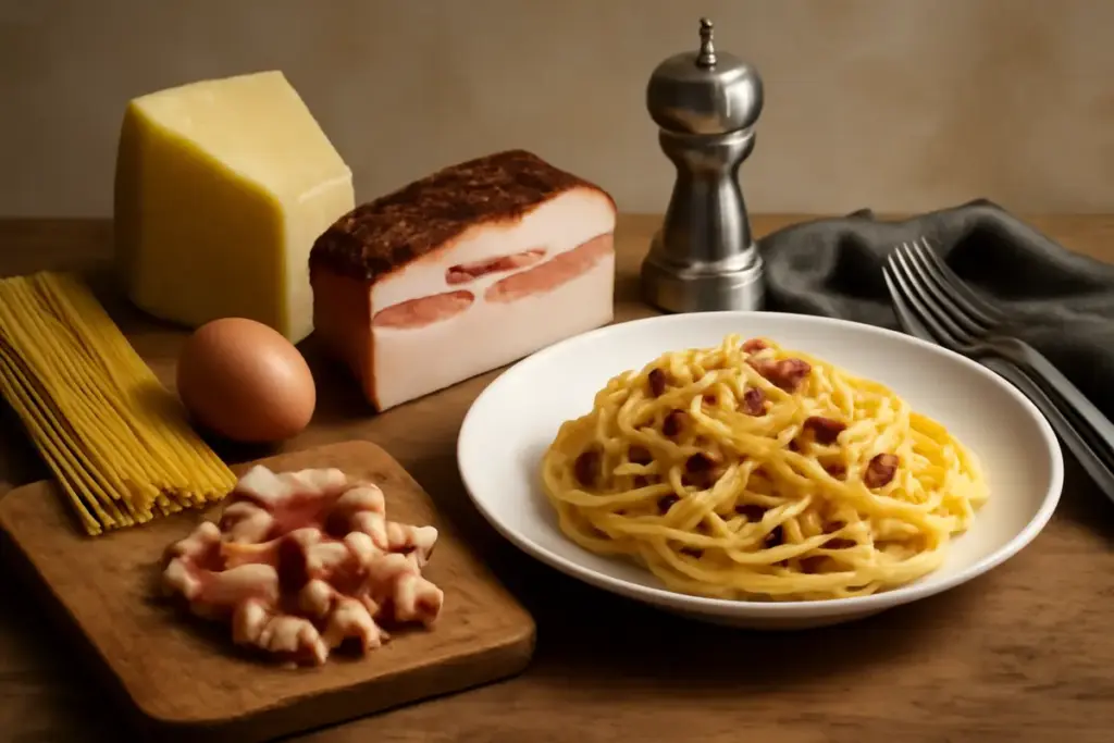 Ricetta della carbonara tradizionale: il taglio di guanciale che cambia il sapore