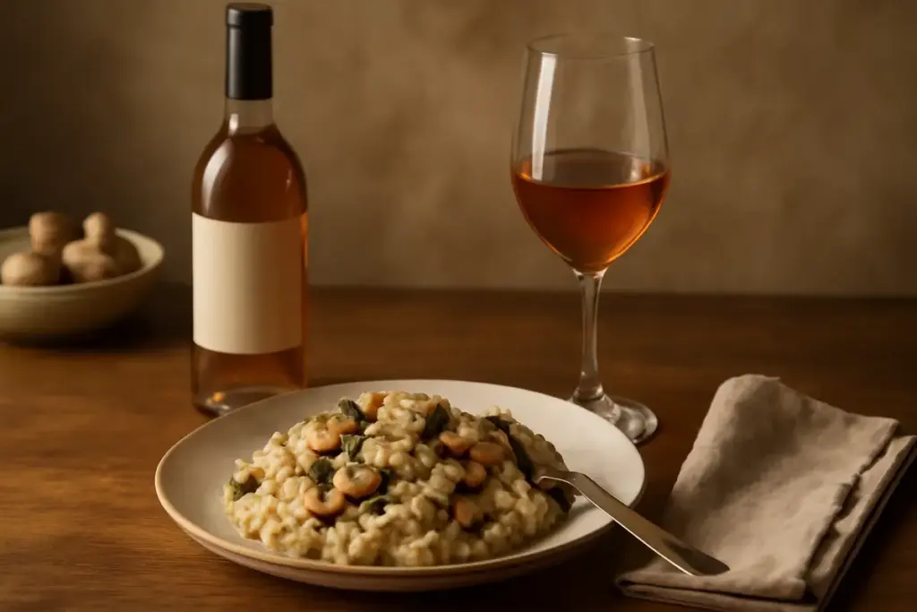 Che vino offrire con un risotto ai funghi? La risposta insospettabile che cambia la serata