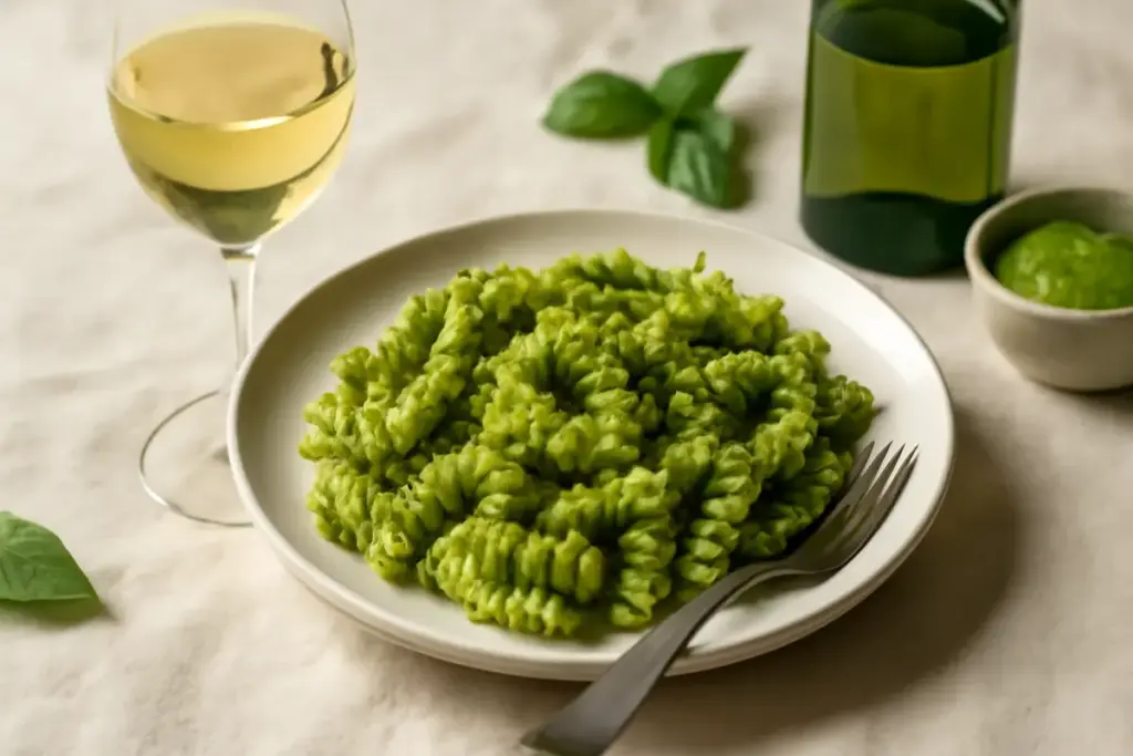 Perché il vino bianco è ideale con la pasta al pesto? L’abbinamento che migliora freschezza e sapore